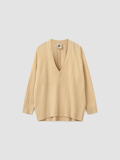 Sweater Como V-Neck Banana Milk