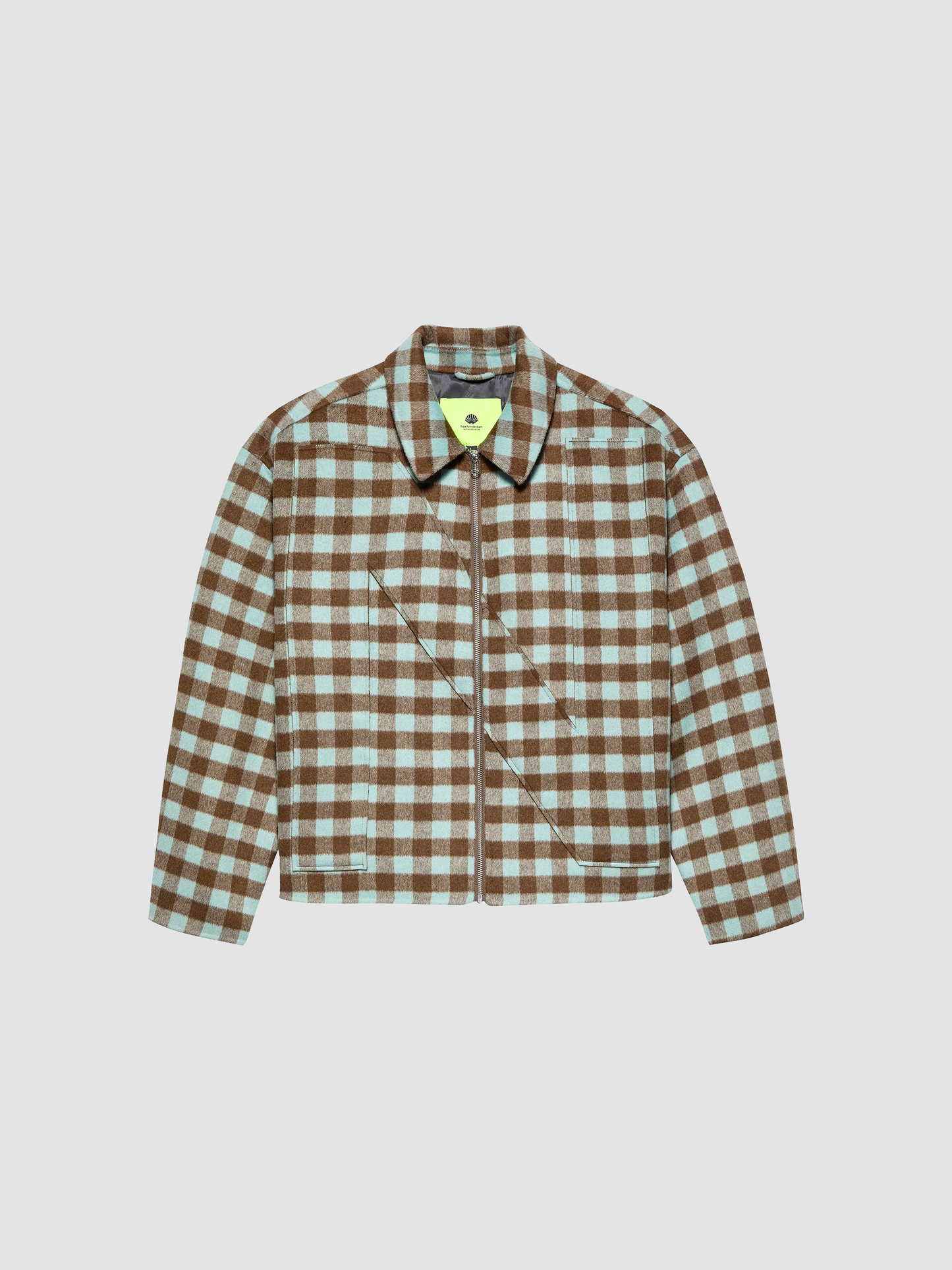 Jacket Wool Check Brown