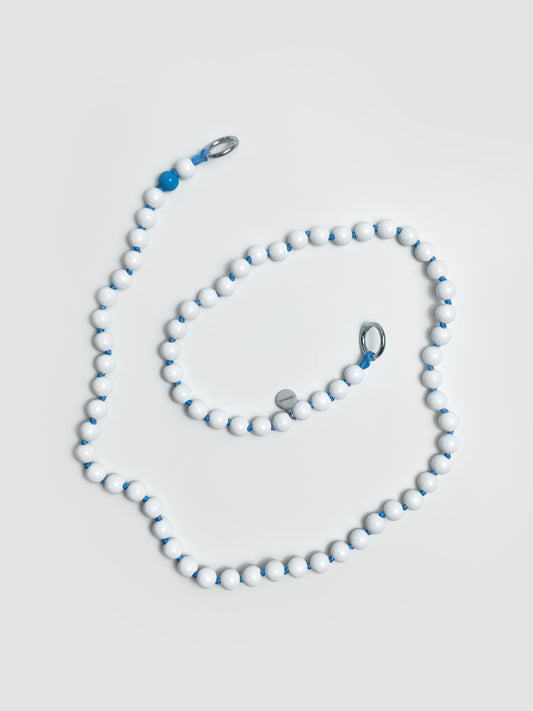 Bead Chain White & Blue