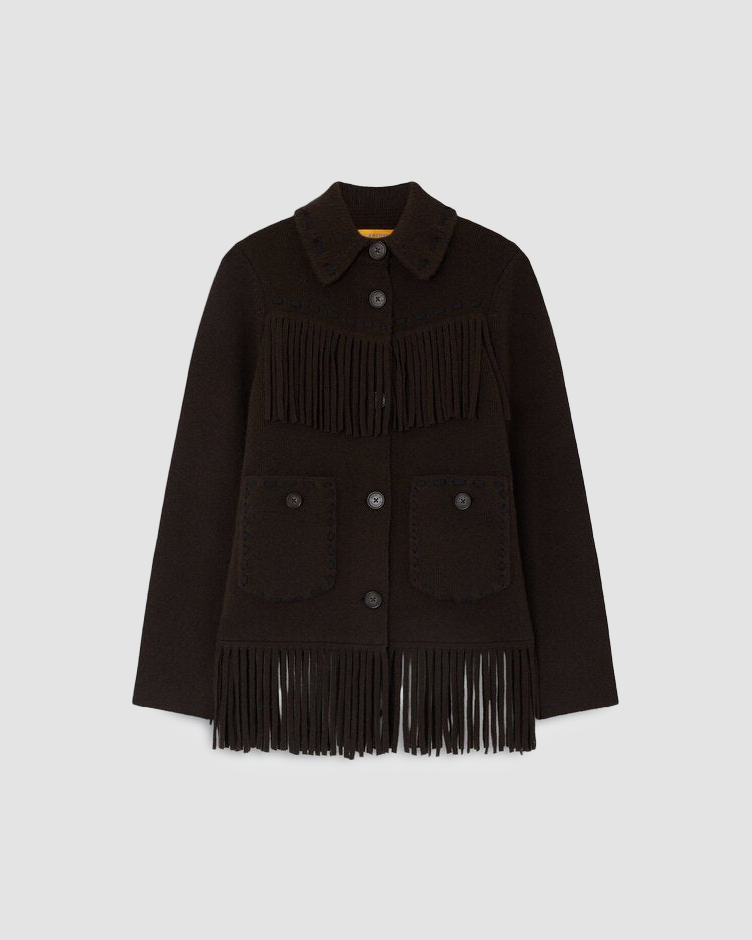 Jacket Western Fringe Burnt Cocoa