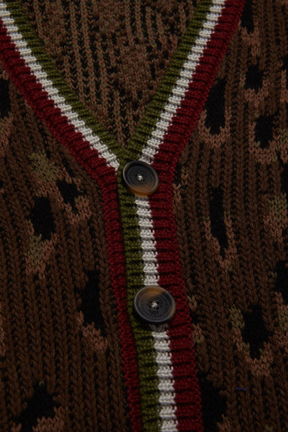 Cardigan Knit Leo Brown
