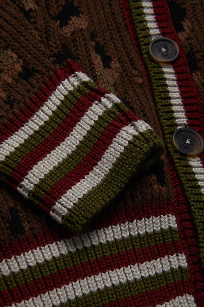 Cardigan Knit Leo Brown