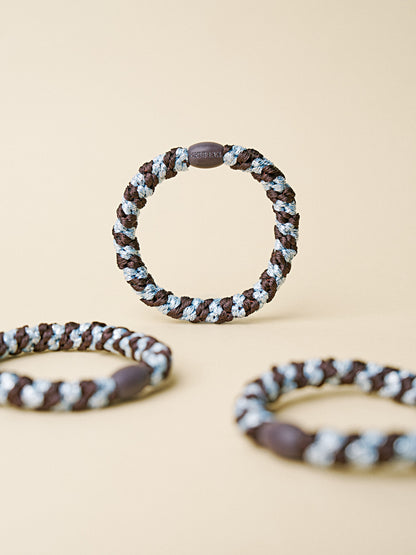 Hair Tie Stripe Brown & Seablue