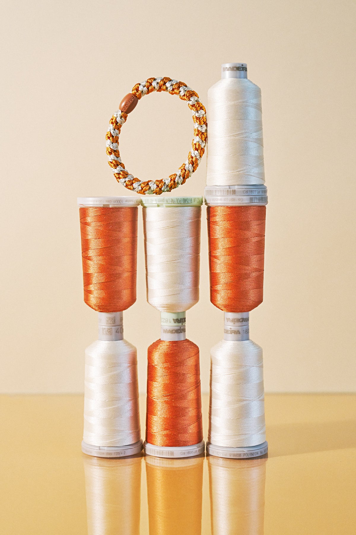 Hair Tie Glitter Stripe Burned Terracotta