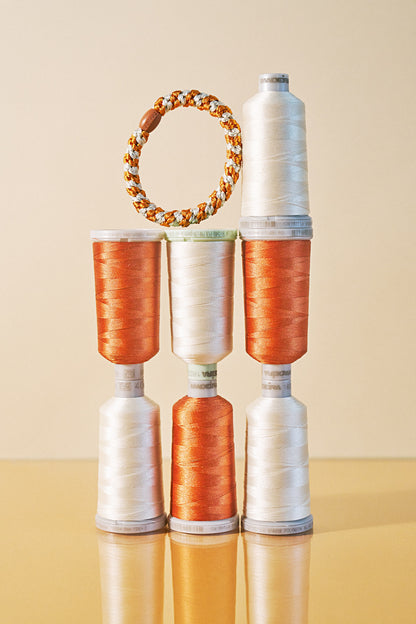 Hair Tie Glitter Stripe Burned Terracotta