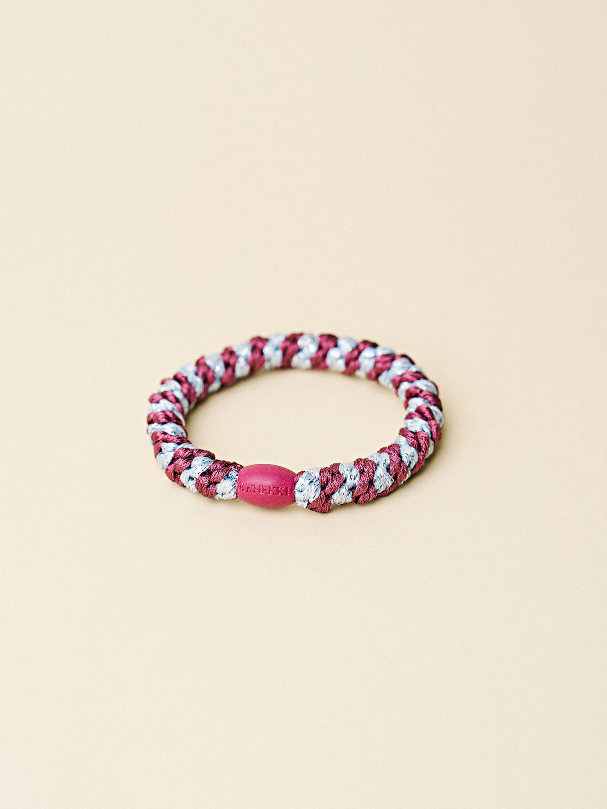 Hair Tie Glitter Stripe Rosewood & Seablue
