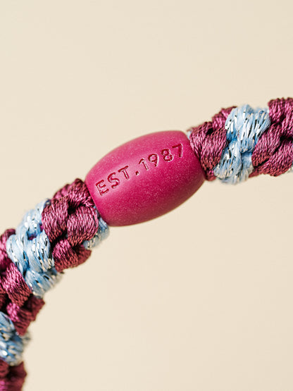 Hair Tie Glitter Stripe Rosewood & Seablue