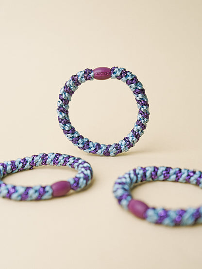 Hair Tie Stripe Seablue & Dark Purple