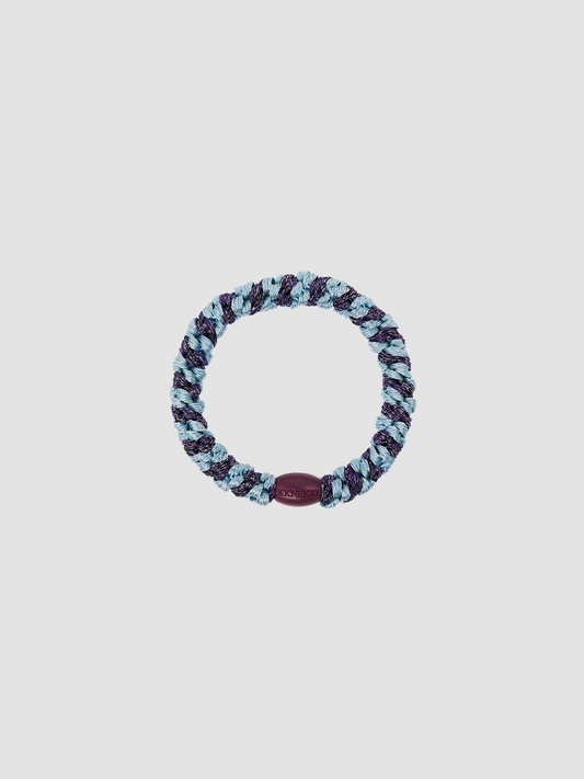 Hair Tie Stripe Seablue & Dark Purple