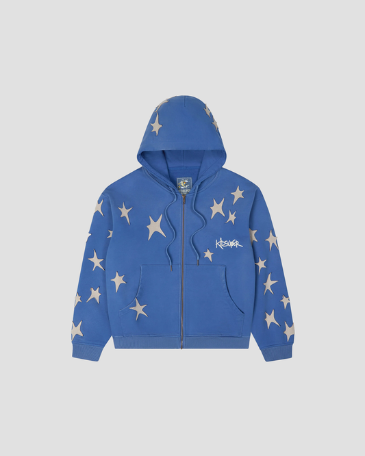 Hoodie Star Patchwork Blue