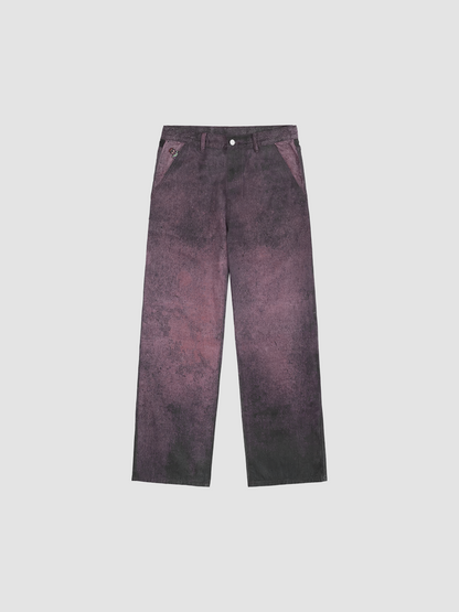 Jeans Printed Distressed Burnt Purple