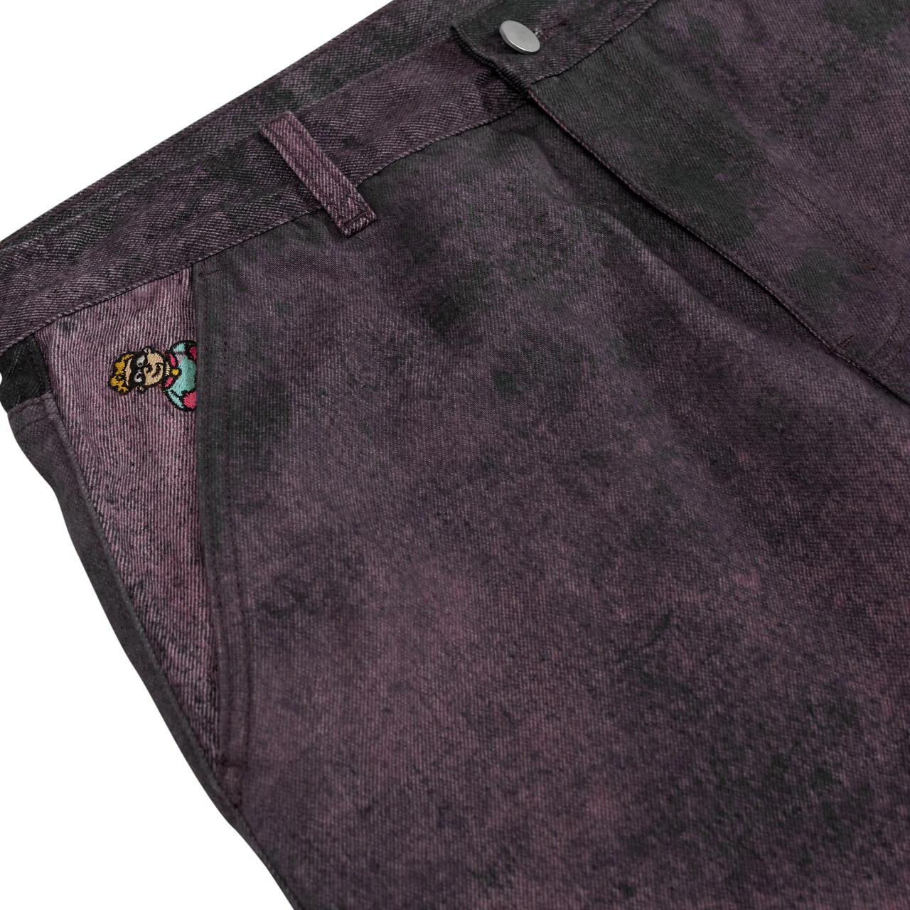 Jeans Printed Distressed Burnt Purple