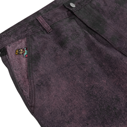 Jeans Printed Distressed Burnt Purple