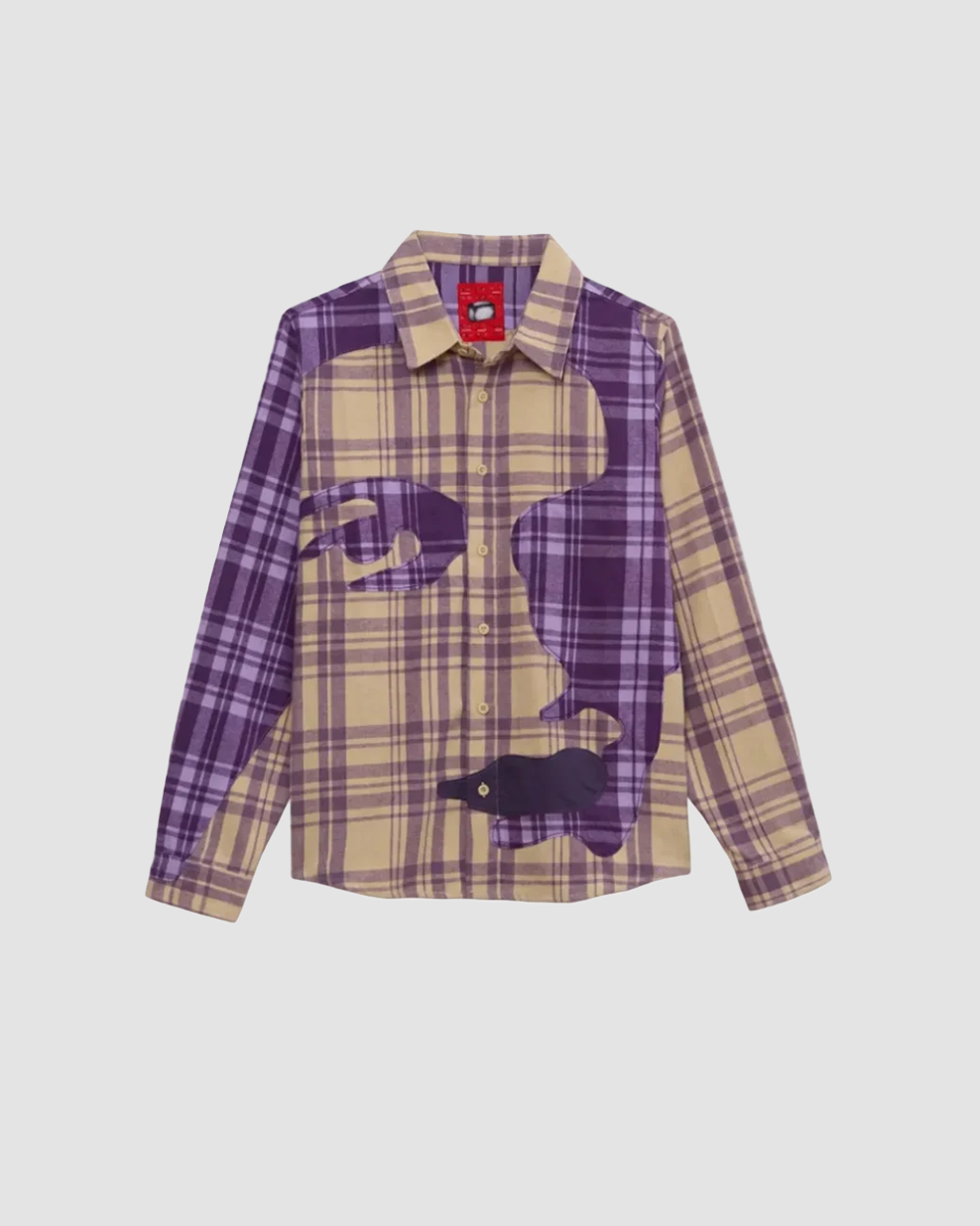 Shirt Patchwork Face Flannel Purple