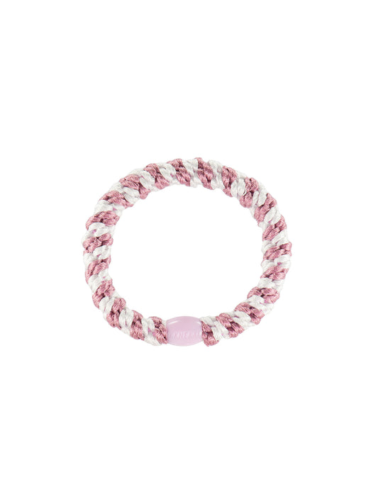 Hair Tie Old Pink& White Stripe