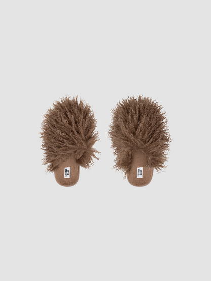 Slippers Furry Brown