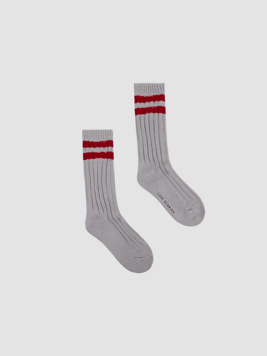 Socks Rib Stripe Grey