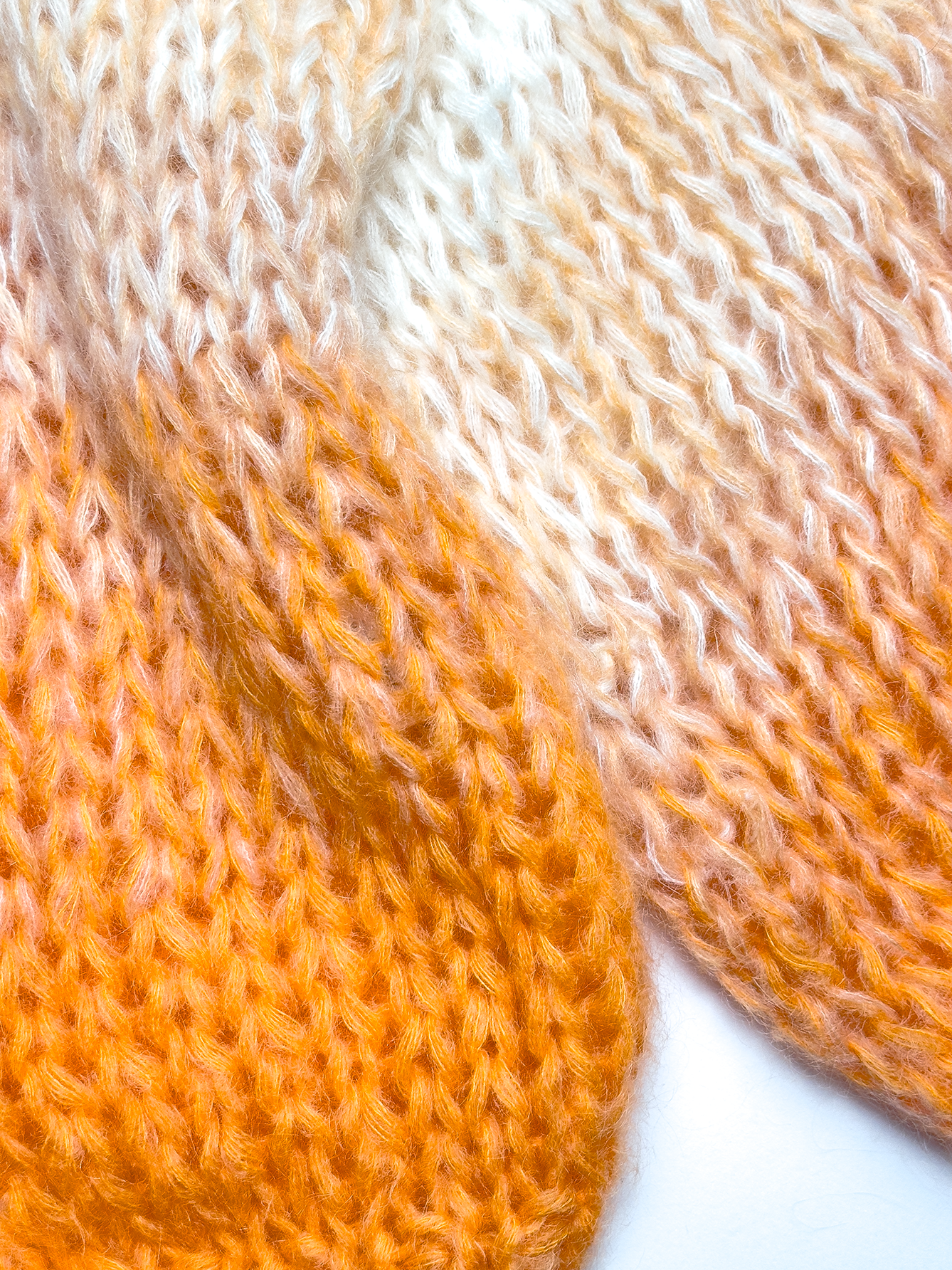 Mohair Cardigan Ombre Tangerine Creme