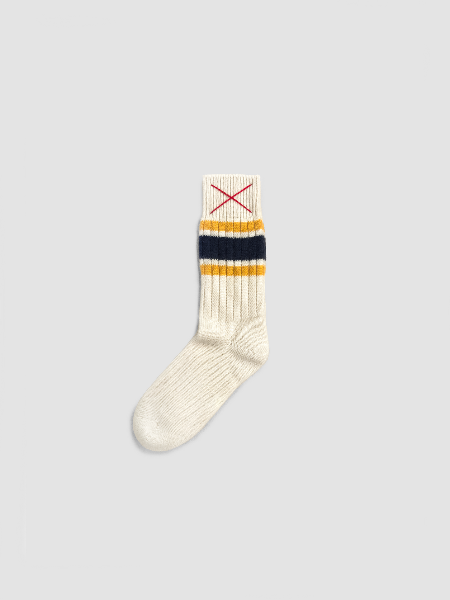 Cashmere Socks Sporty Stripes Yellow & Navy