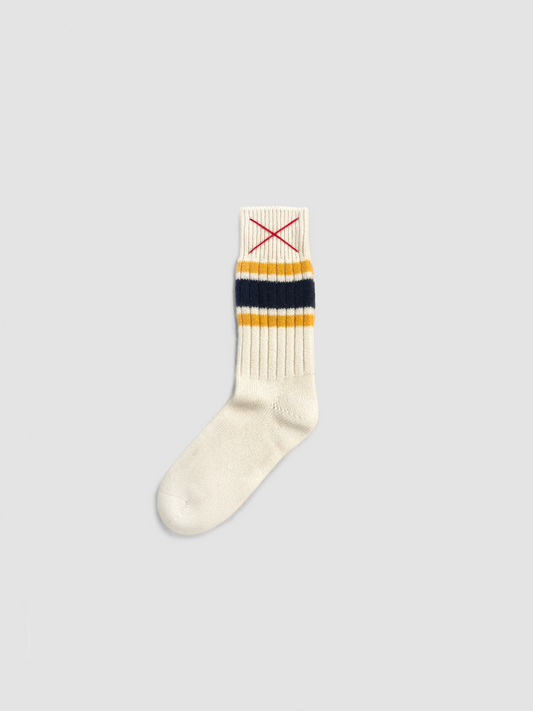 Cashmere Socks Sporty Stripes Yellow & Navy