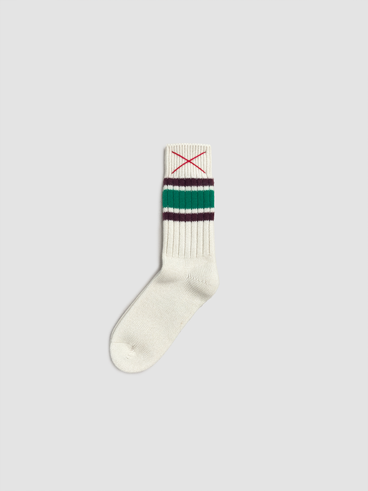 Cashmere Socks Sporty Stripes Rouge & Green