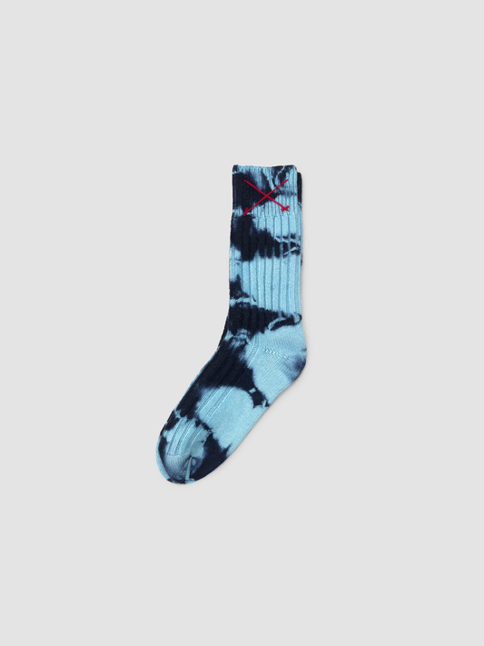 Cashmere Socks Batik Light Blue & Navy