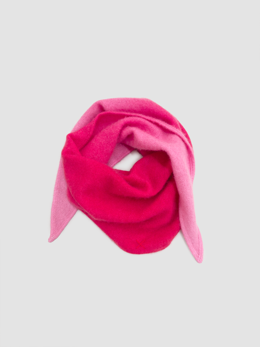 Scarf Triangle Dip Dye Raspberry & Pink