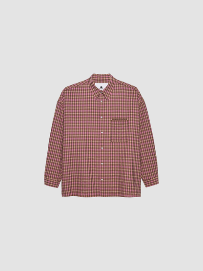 Shirt Raw Edge Fluid Pink Check