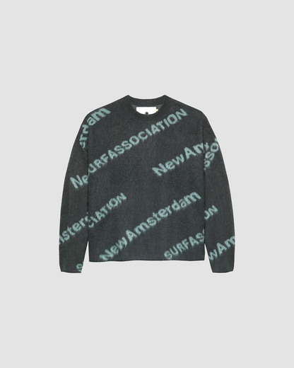 Sweater Jacquard Knit Teal