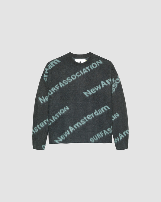 Sweater Jacquard Knit Teal