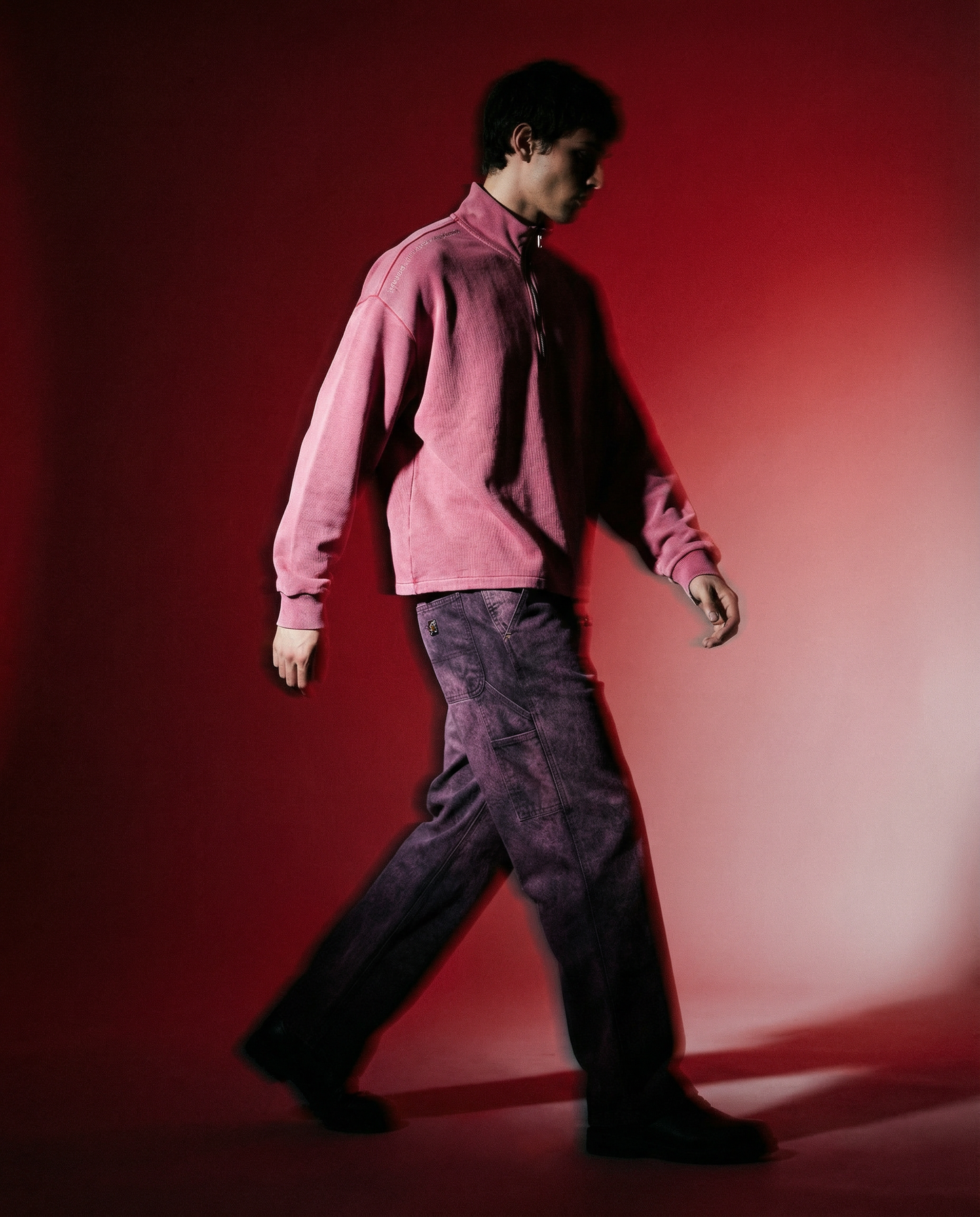 Sweater Plate Half-Zip Pink