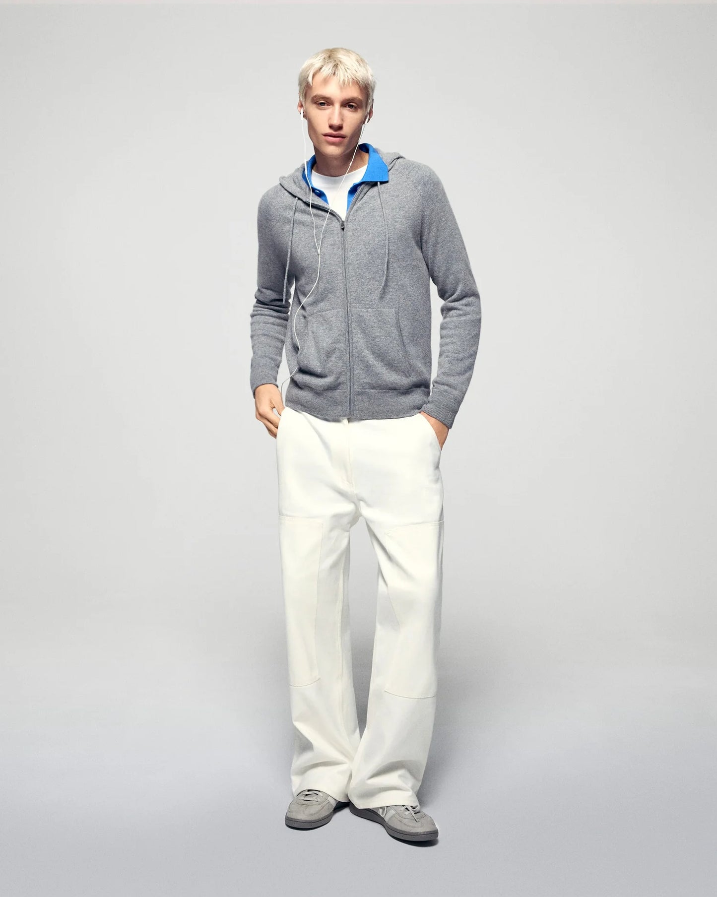 Hoodie Pull Zip Grey