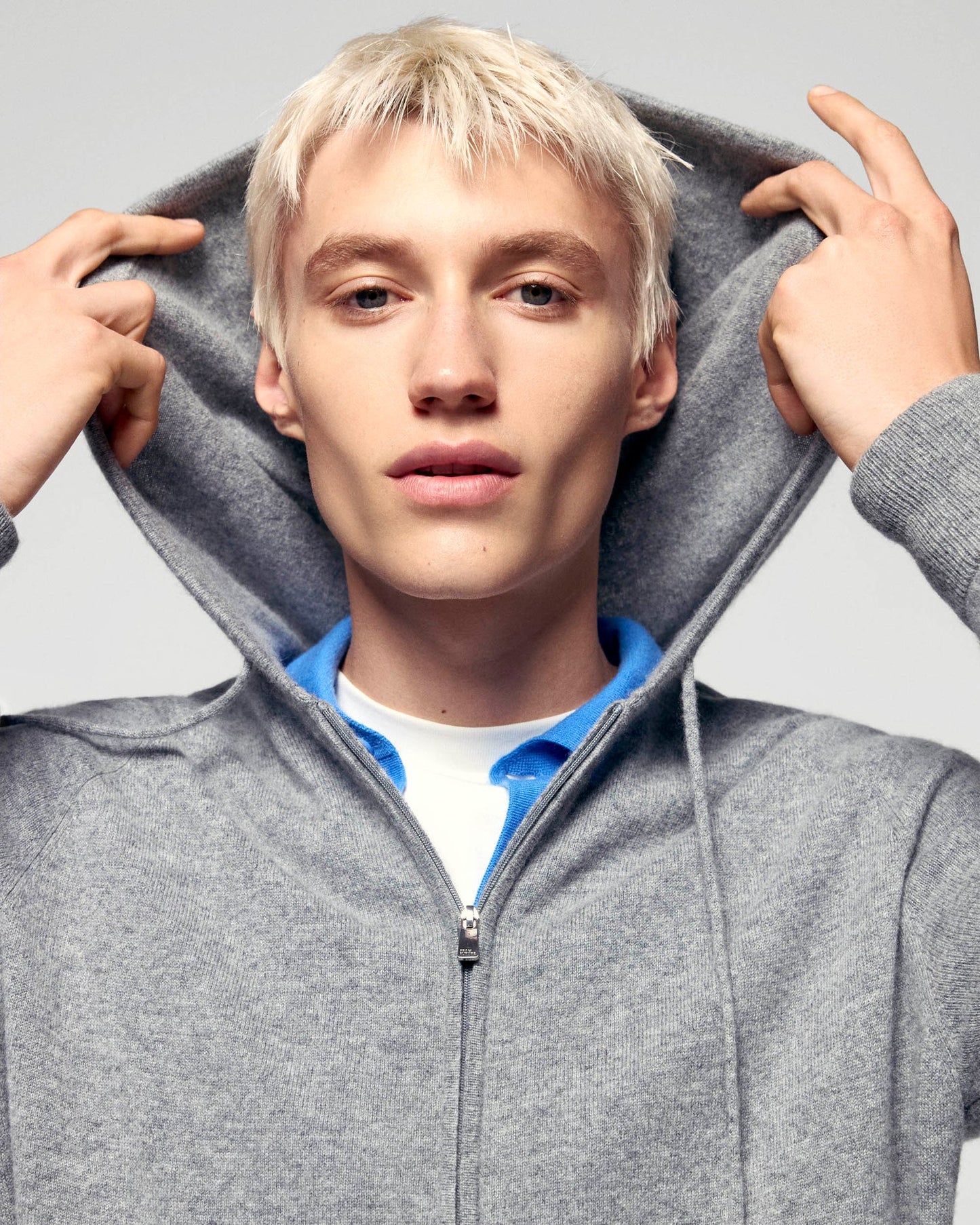 Hoodie Pull Zip Grey