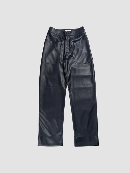 Pants Grate Faux Leather Navy