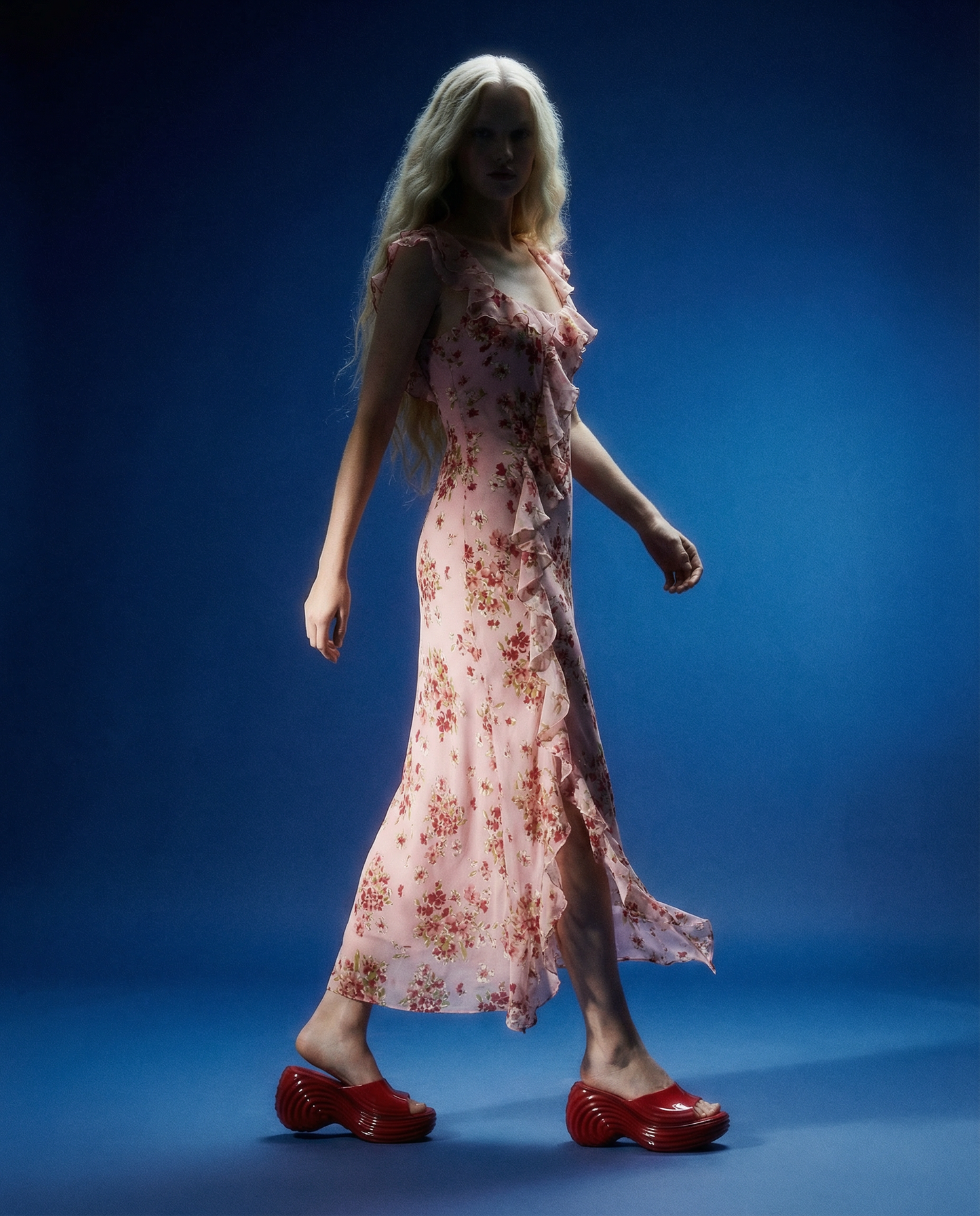 Dress Ester Bouquet Devoré Pink