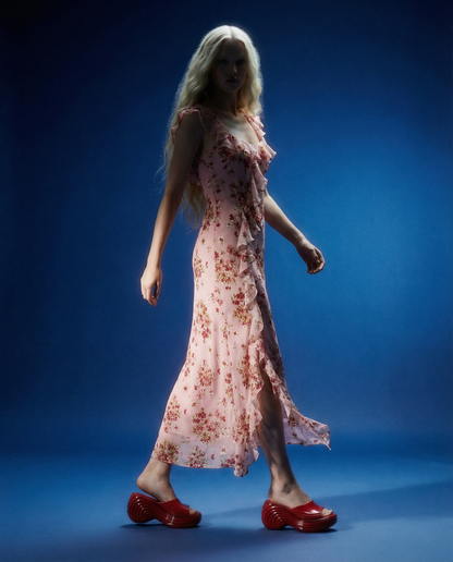 Dress Ester Bouquet Devoré Pink