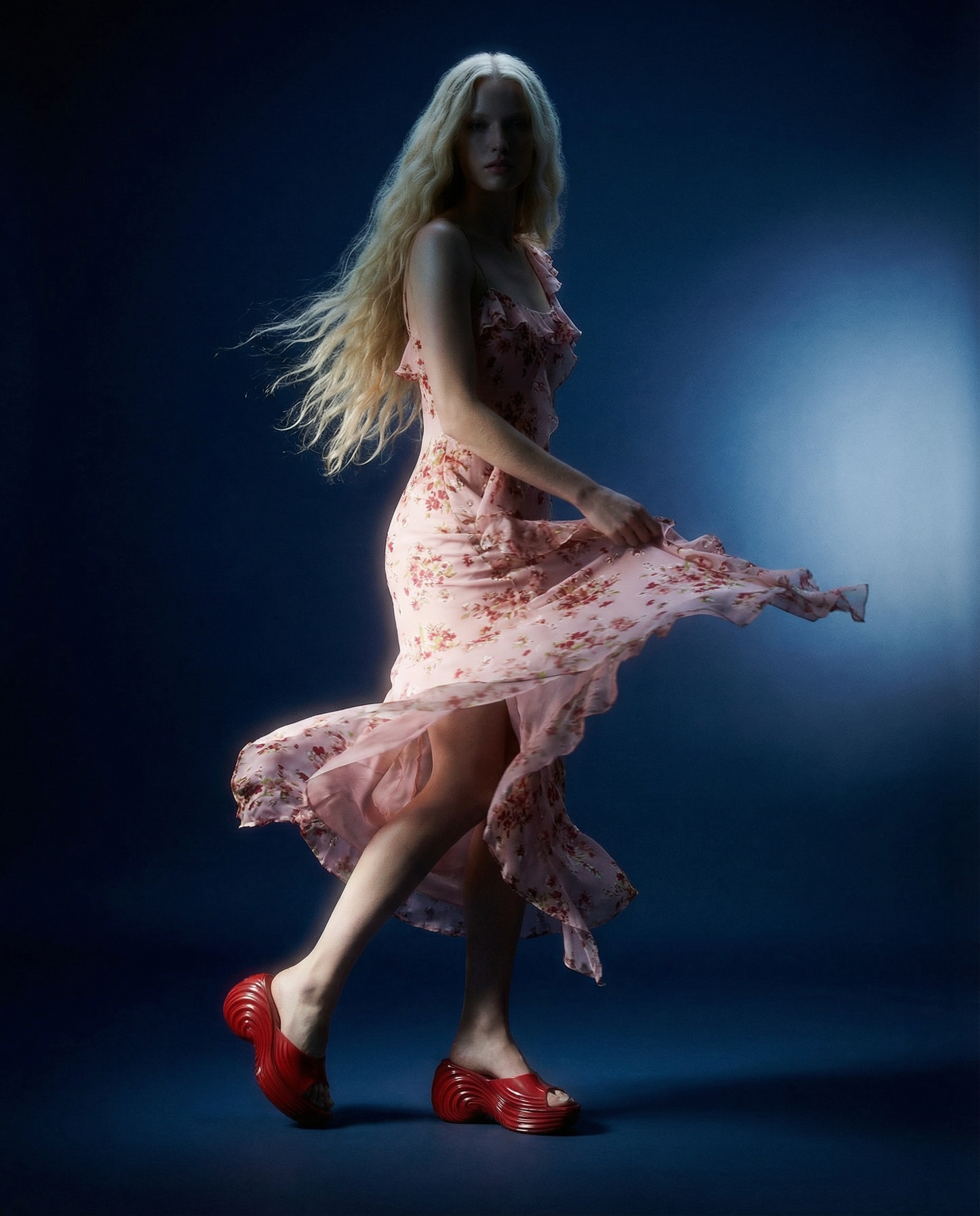 Dress Ester Bouquet Devoré Pink