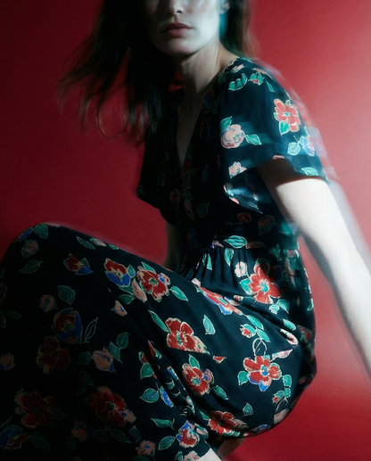 Dress Riella Floral Charcoal