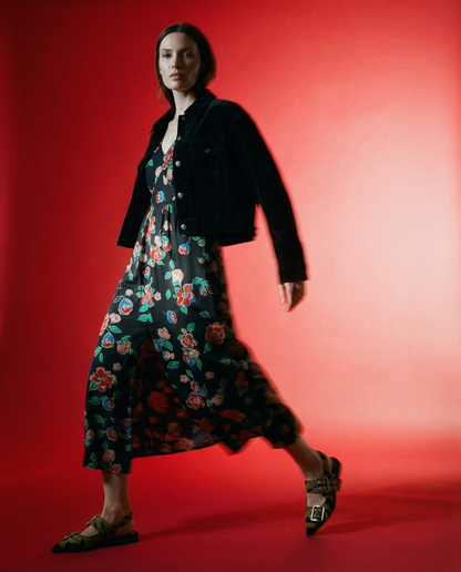 Dress Riella Floral Charcoal