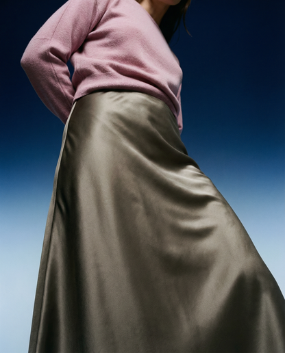 Skirt Sofira Satin Dusty Green