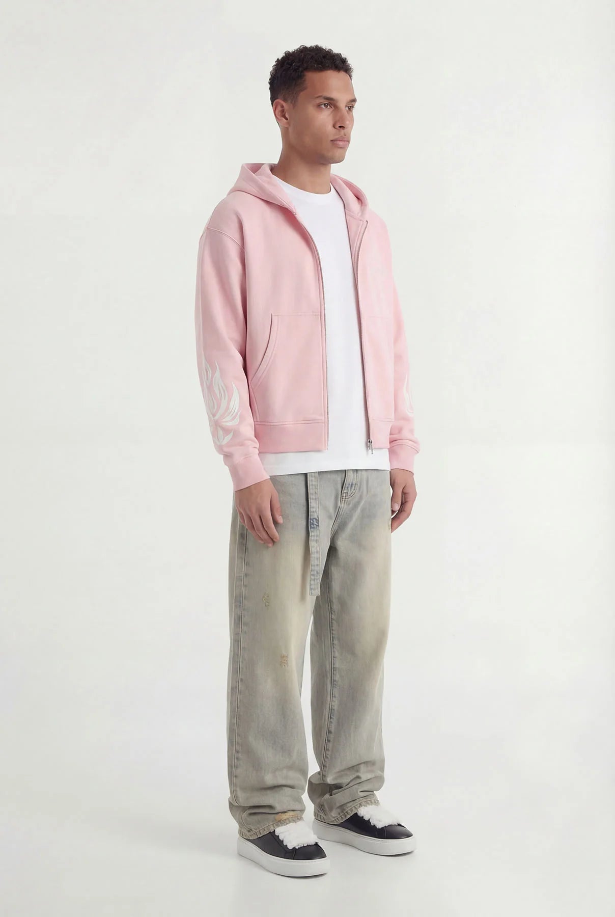Hoodie Wesandra Zip Old Pink