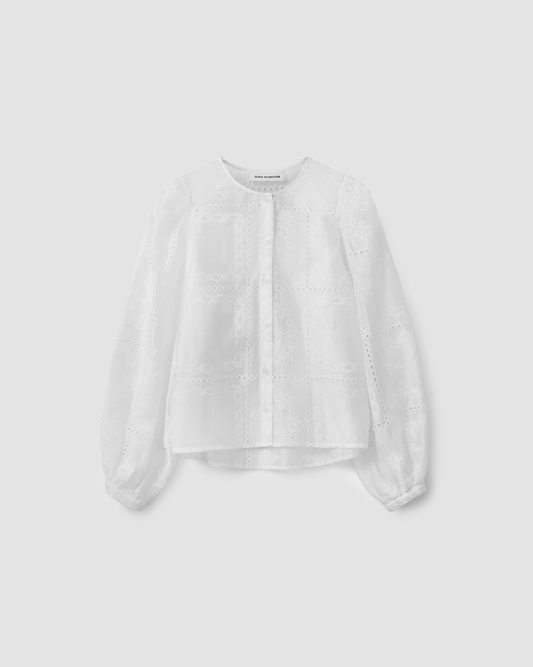 Shirt Cora Embroidered White