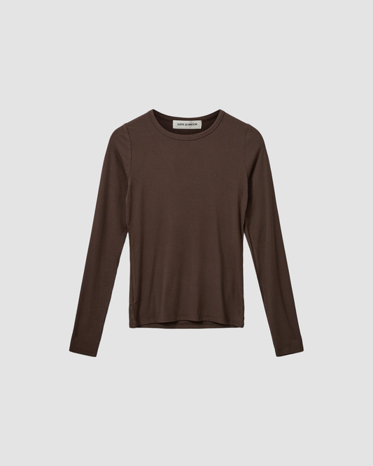 T-shirt Sofie Longsleeve Fudge Brown