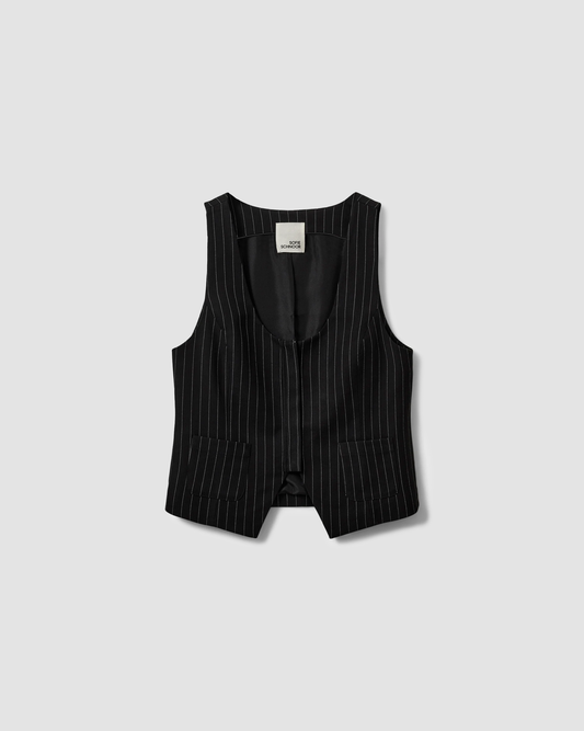 Vest Yoko Striped Black & White