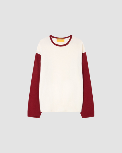 Sweater Baseball Cream & Carmine