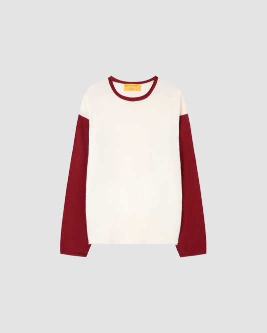Sweater Baseball Cream & Carmine