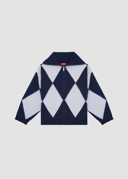 Sweater Yaman Knit Zip Blue