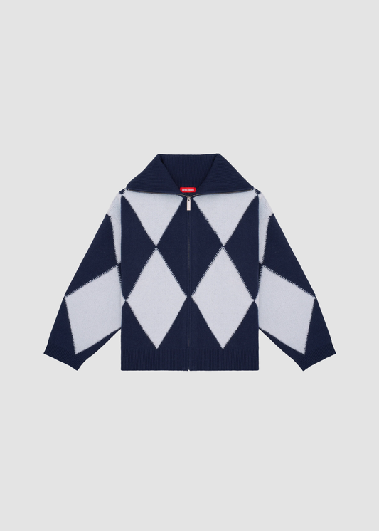 Sweater Yaman Knit Zip Blue