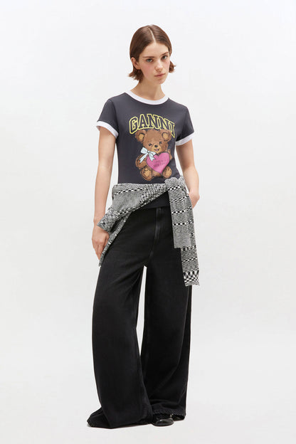 T-shirt Cropped Teddy Black