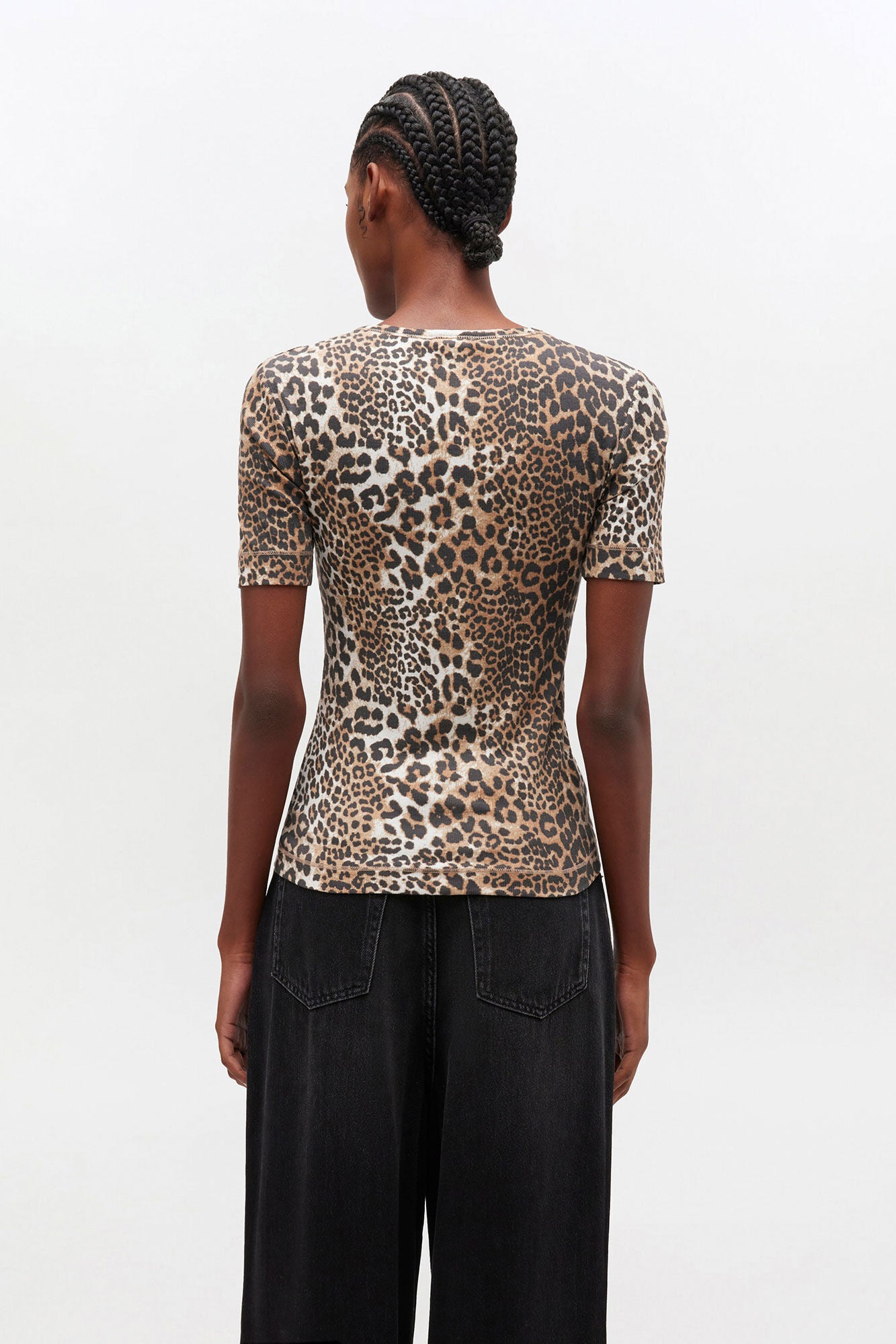 T-Shirt Rib Print Leopard